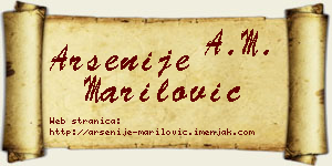 Arsenije Marilović vizit kartica